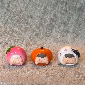 Zai Zai Bean lot bundle of three | mini beans blind bag | strawberry pumpkin